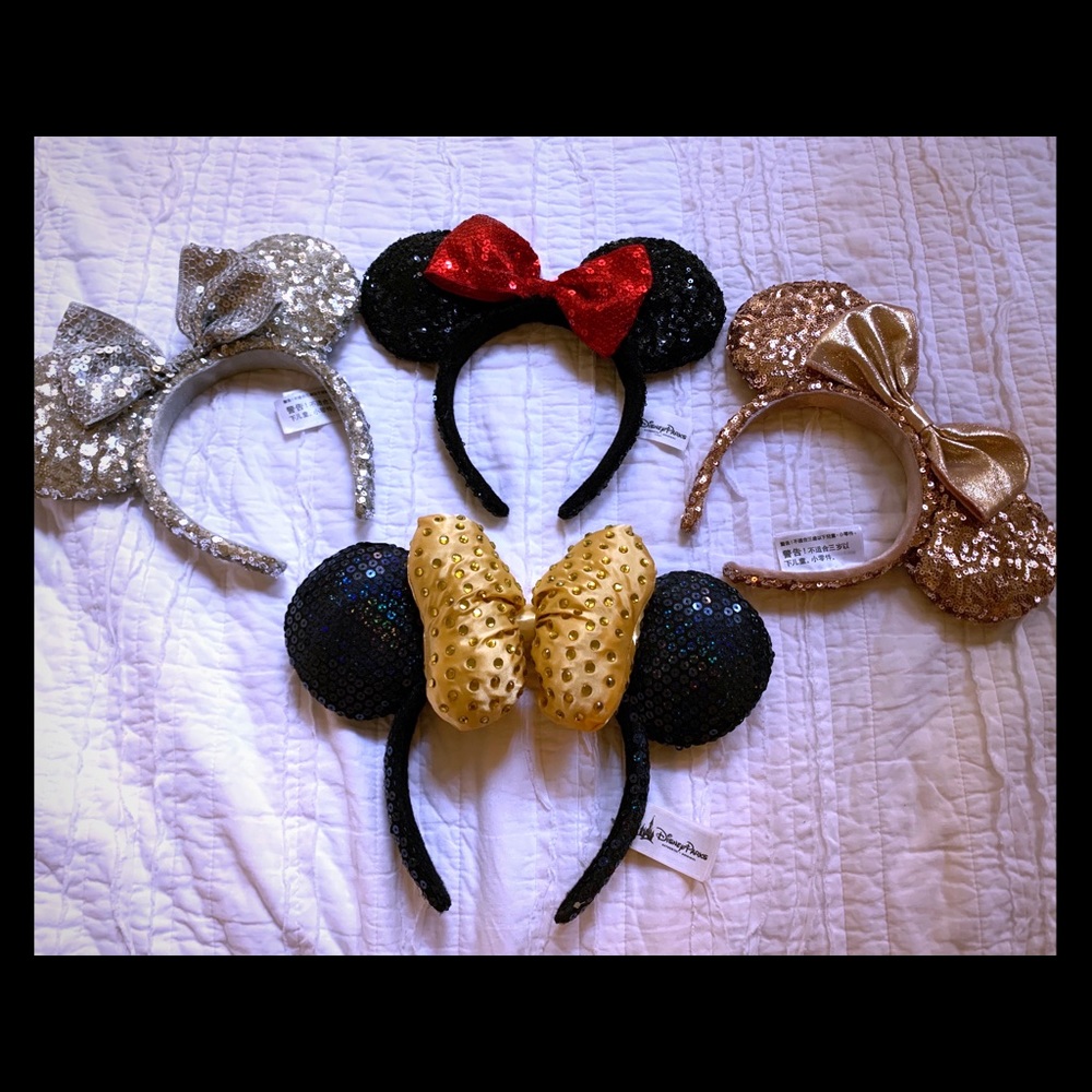 Silver Sequin Disney Minnie Mouse Ears